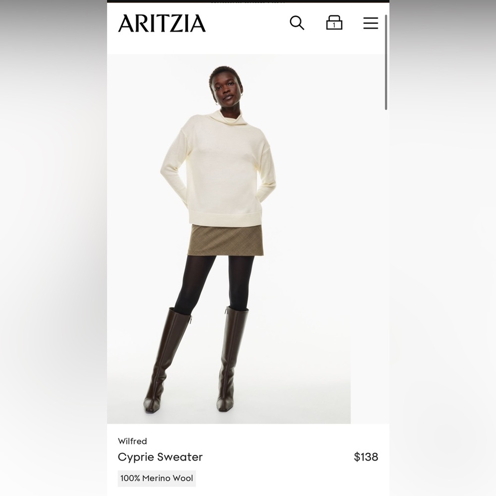 Aritzia - Wilfred Cyprus Sweater - Light Birch